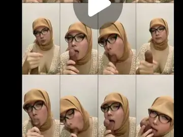 Cewek Jilbab Cantik Kacamata Jago Nyepong Bj Kontol poster